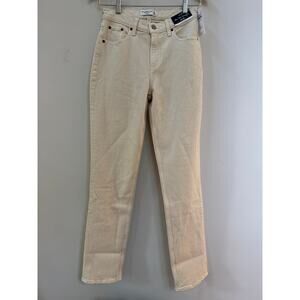 Abercrombie & Fitch 90s Straight Curve Love Mid Rise Cream Preppy Boho Size 24L